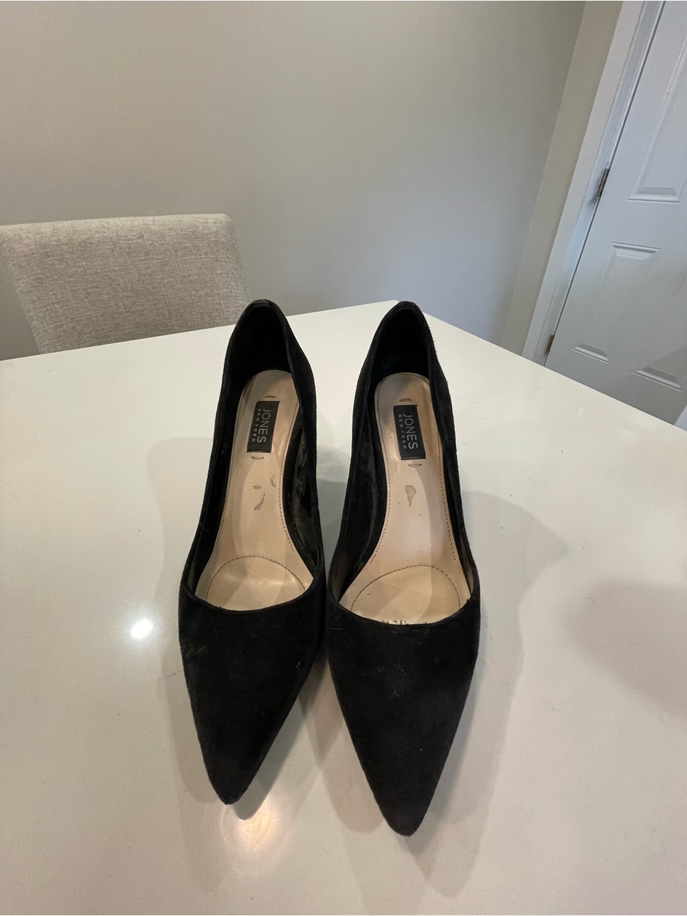 Jones New York Black Suede Pointed-Toe Pumps